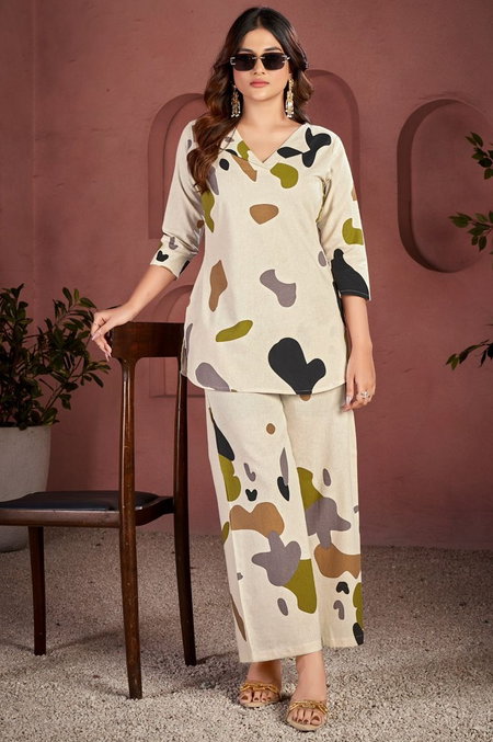 Ladies Flavour 3244 And 3245 Cotton Flex Printed Wholesale Co Ord Set In India